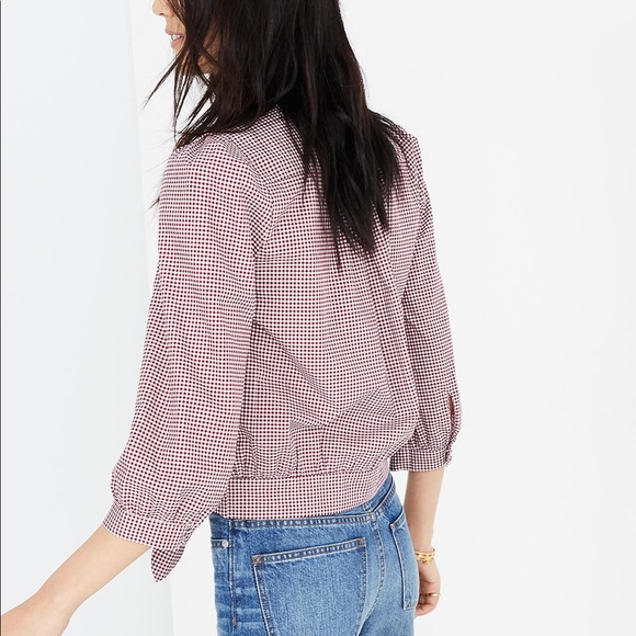 Madewell Wrap Top in Gingham Check - Picture 3 of 8